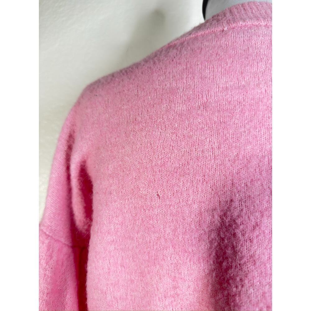 Baum Und Pferdgarten Pink Alpaca Wool Blend Coline Cropped Puff Sleeve Sweater - Picture 6 of 9